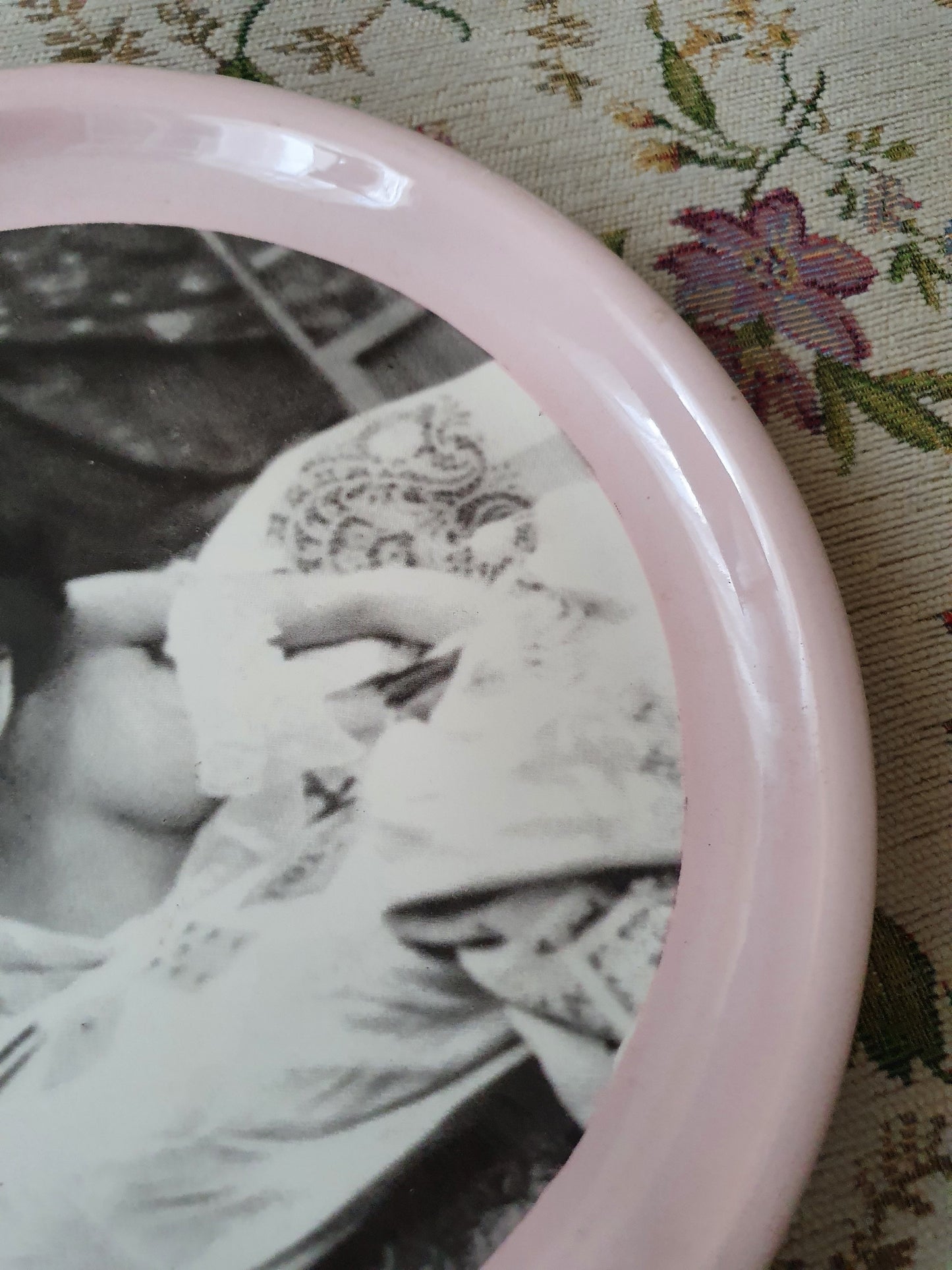 Authentic Vintage Russian Ceramic Wall Plate – Sensual Black and White Portrait