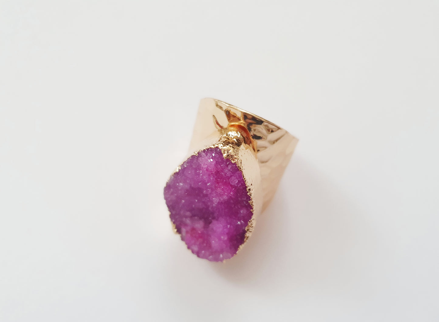 The Luxurious Pink Druzy Ring