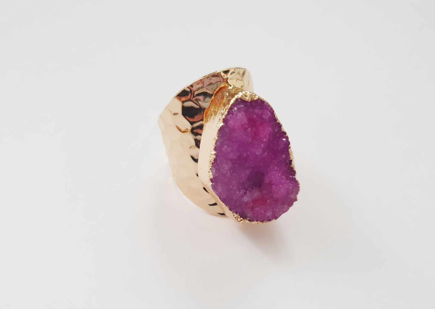 The Luxurious Pink Druzy Ring
