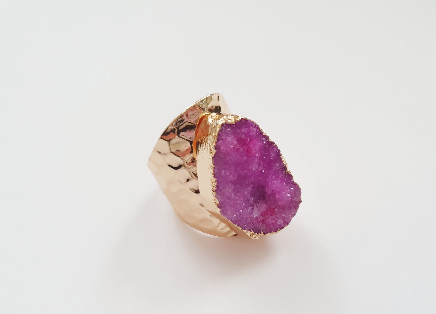 The Luxurious Pink Druzy Ring