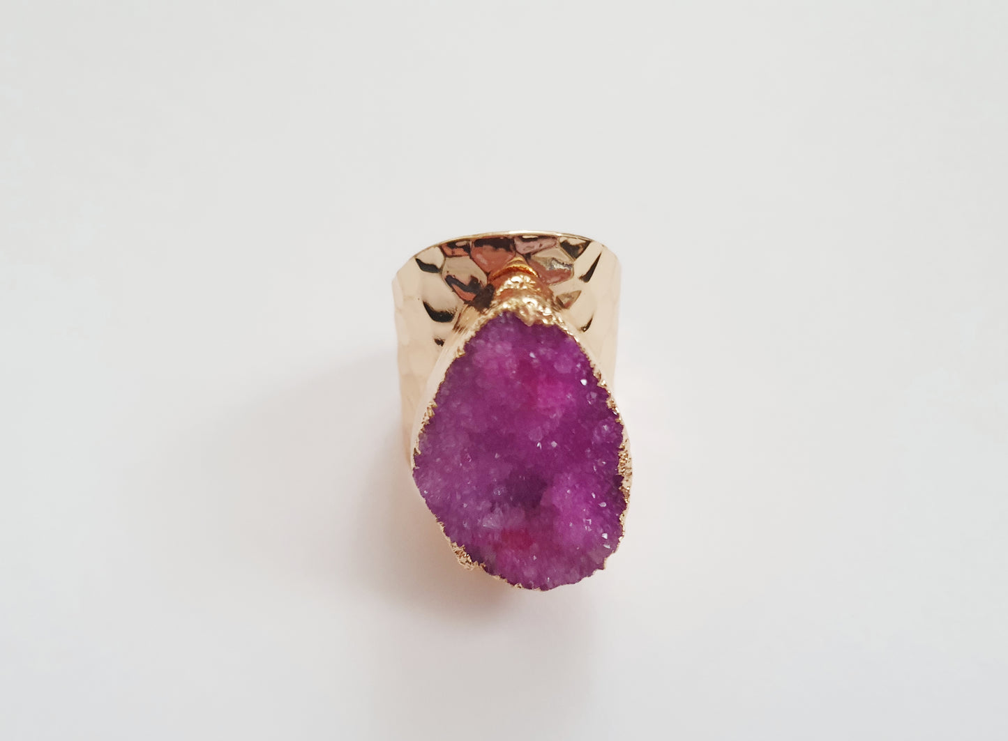 The Luxurious Pink Druzy Ring