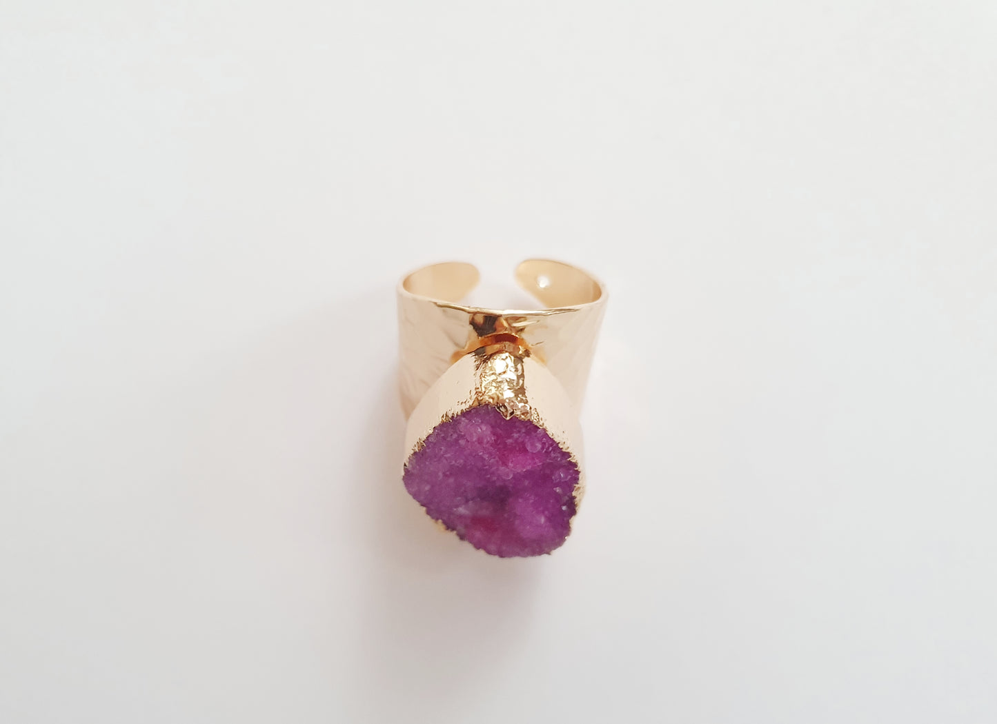 The Luxurious Pink Druzy Ring