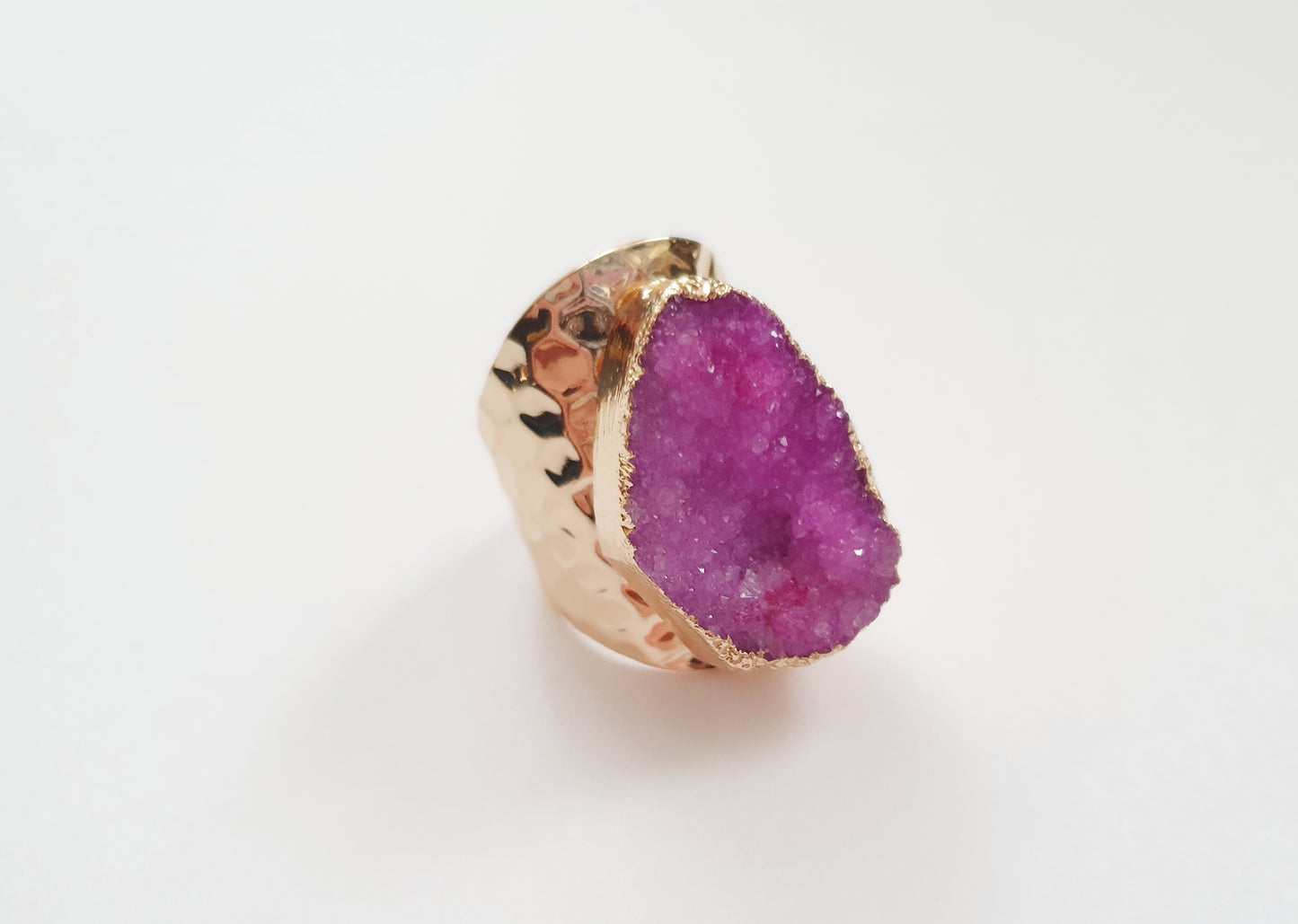 The Luxurious Pink Druzy Ring