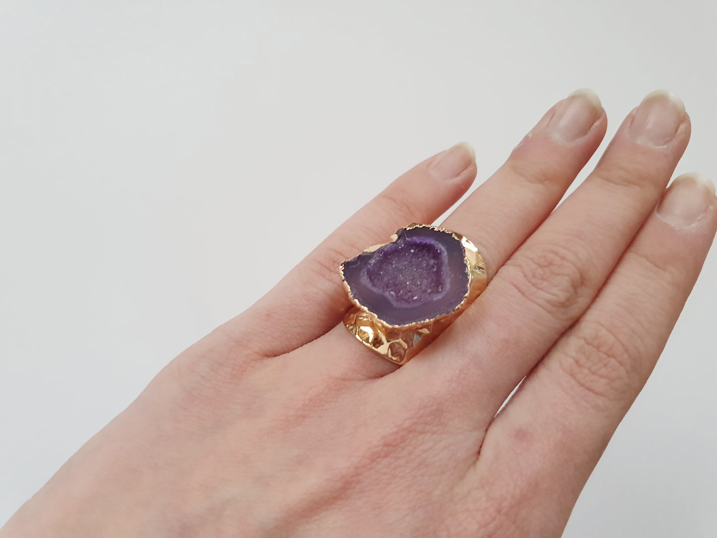 The Luxurious Violet Geode Ring