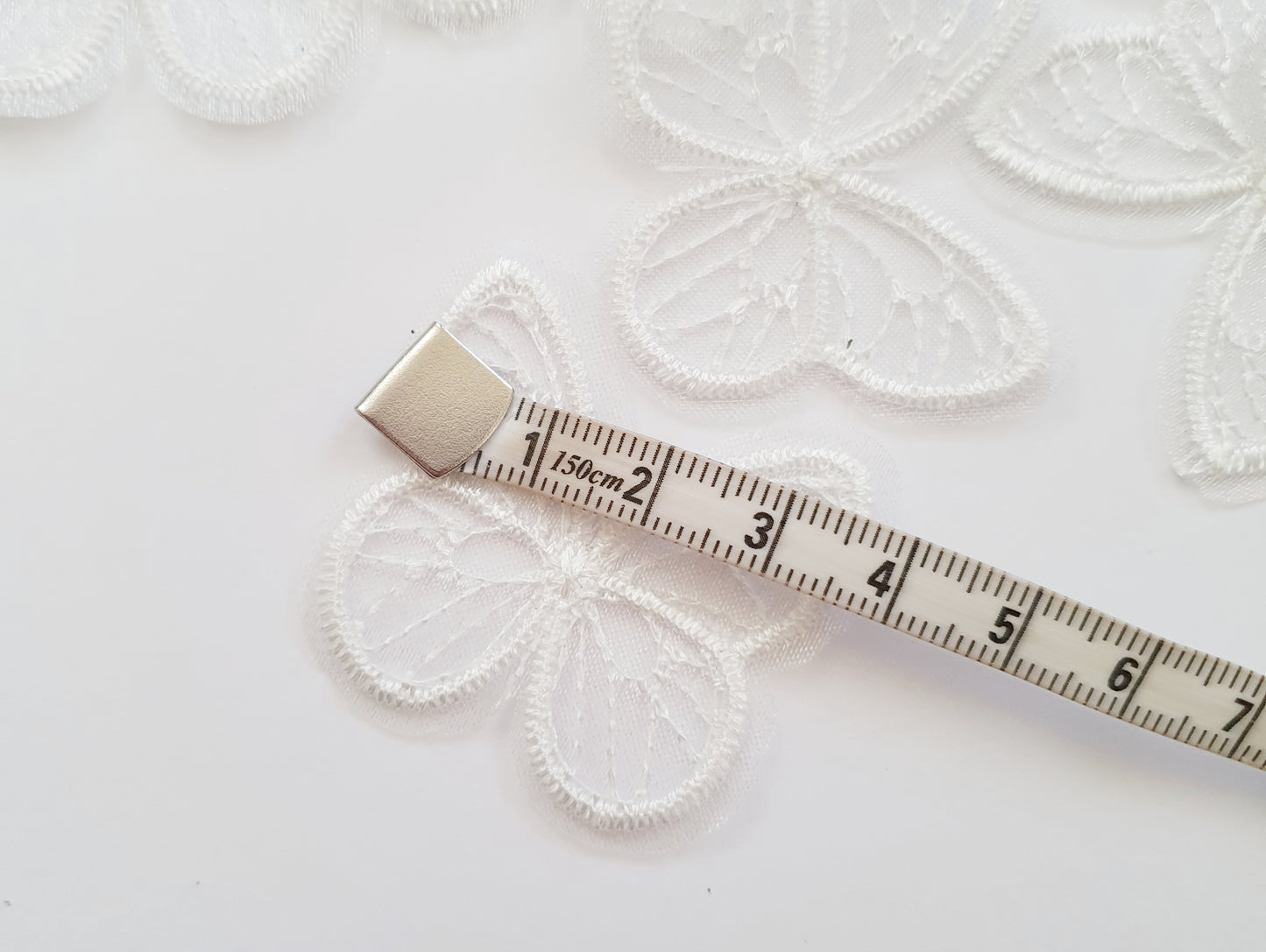 White Butterfly Appliqués in Tulle and Lace