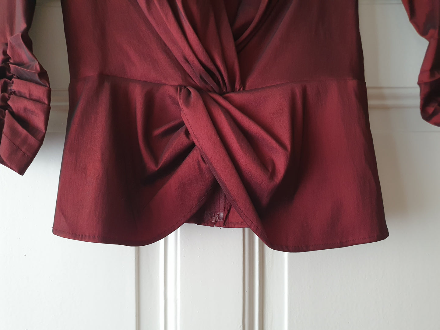 Authentic Vintage Tadashi Shoji Blouse In Burgundy Red in Size S