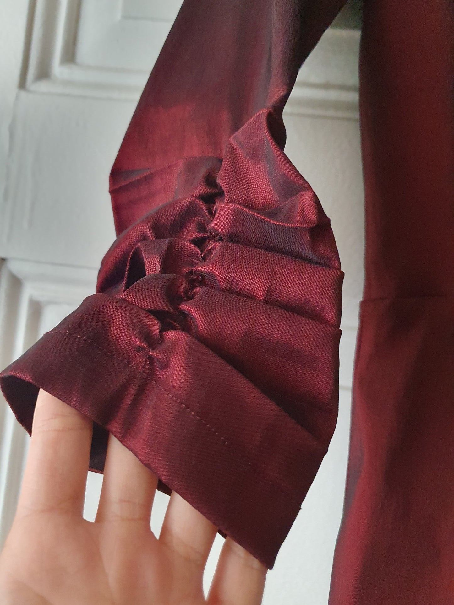 Authentic Vintage Tadashi Shoji Blouse In Burgundy Red in Size S