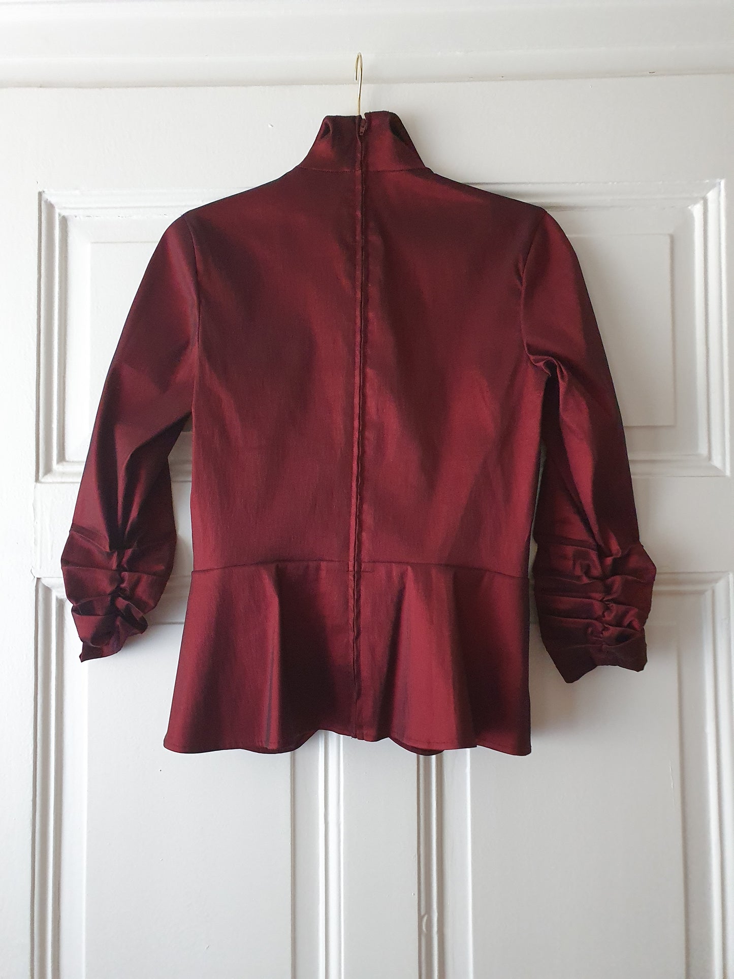 Authentic Vintage Tadashi Shoji Blouse In Burgundy Red in Size S