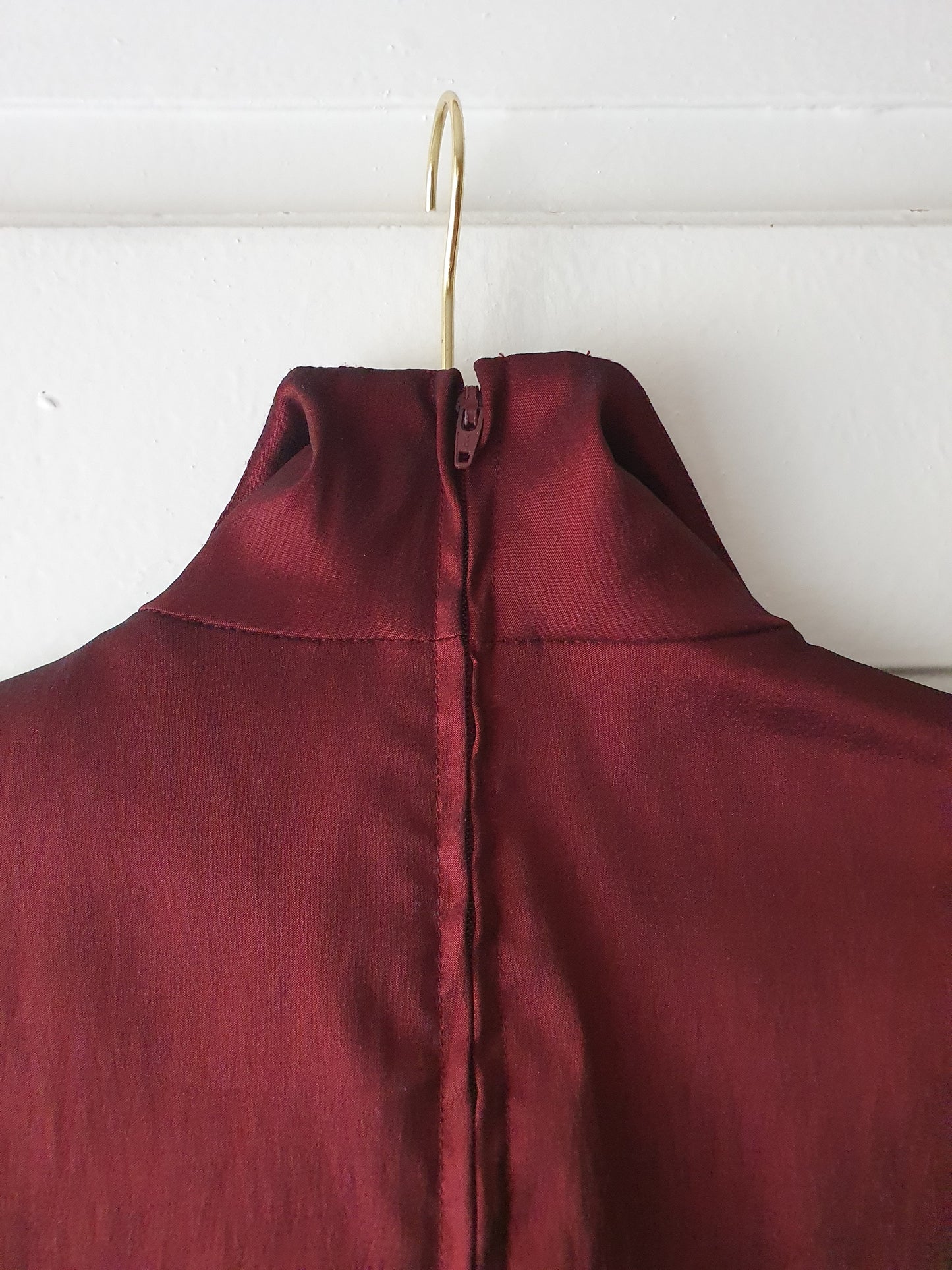 Authentic Vintage Tadashi Shoji Blouse In Burgundy Red in Size S
