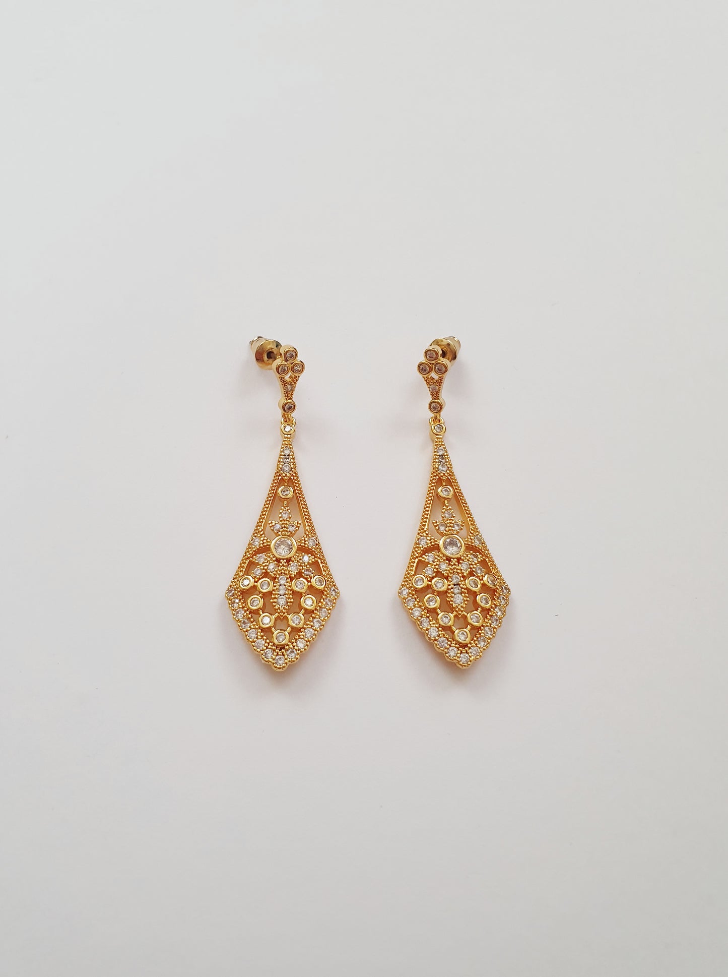 The Gatsby Glamour Art Deco Earrings In Gold