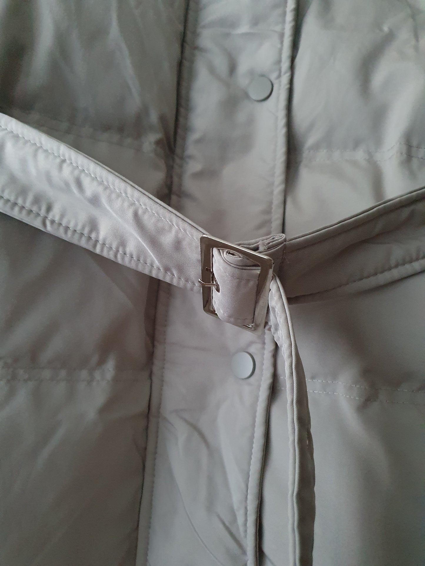 The Elegant Grey Midi Down Coat - Size S