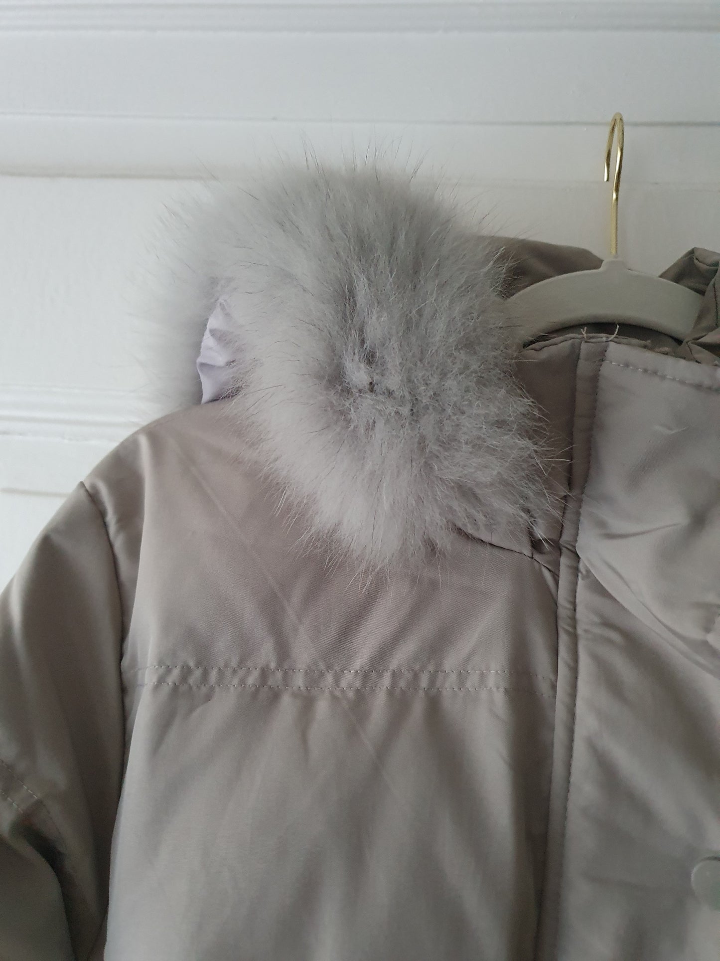 The Elegant Grey Midi Down Coat - Size S