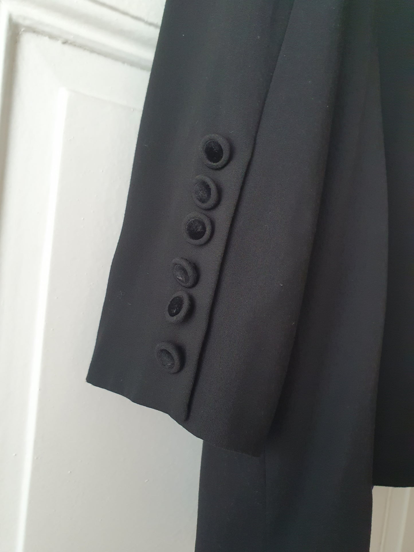 Authentic Vintage Black Cartoon Blazer With Velvet Flowers In Size XL