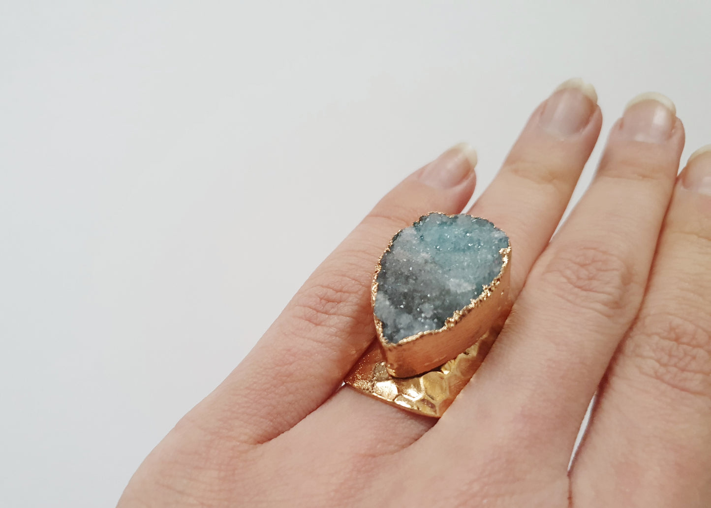 The Luxurious Bleu Pétrole Druzy Ring