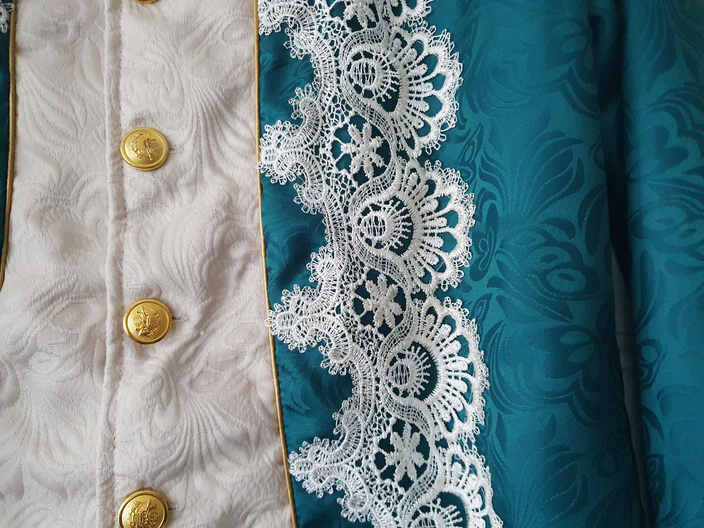 The Regal Emerald Lace-Trimmed Jacket