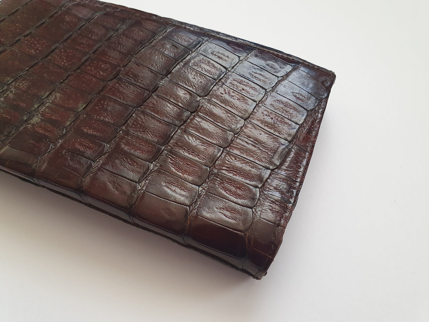 Authentic Vintage Crocodile Leather Clutch from the 1970s