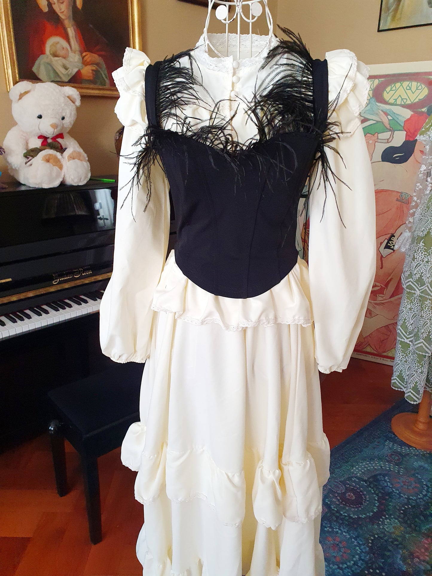 The Velvet Raven Feather Corset Top - Size XS