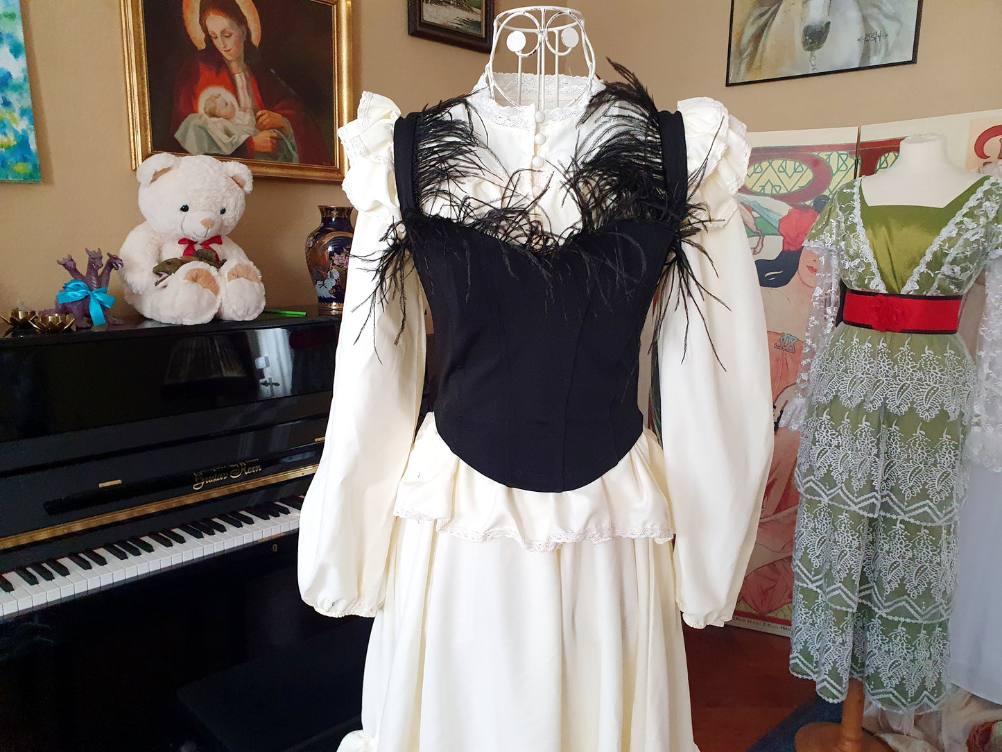 The Velvet Raven Feather Corset Top - Size XS