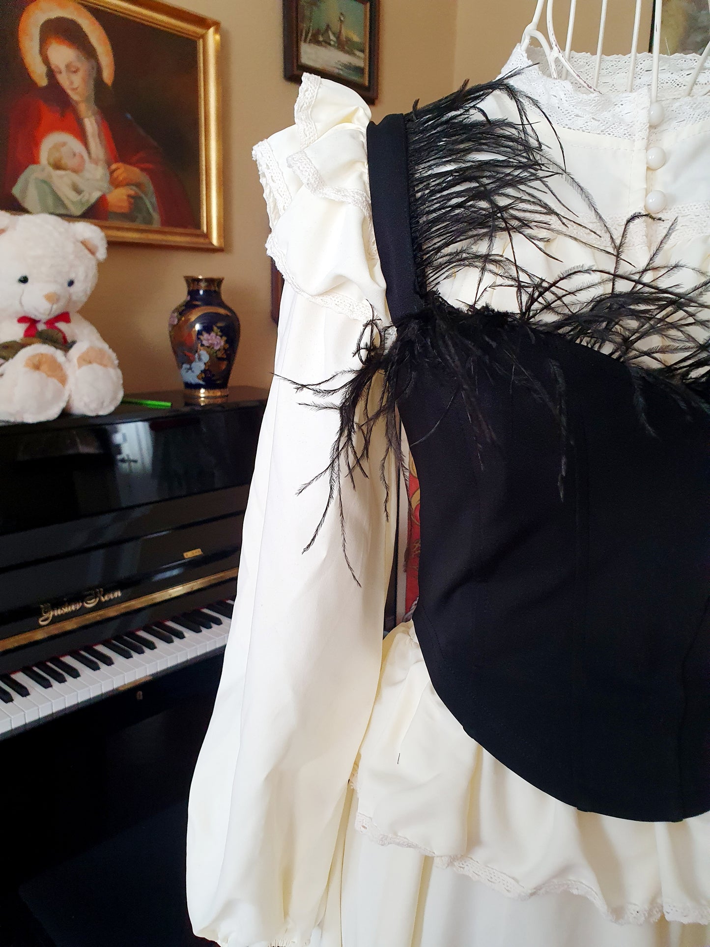 The Velvet Raven Feather Corset Top - Size XS