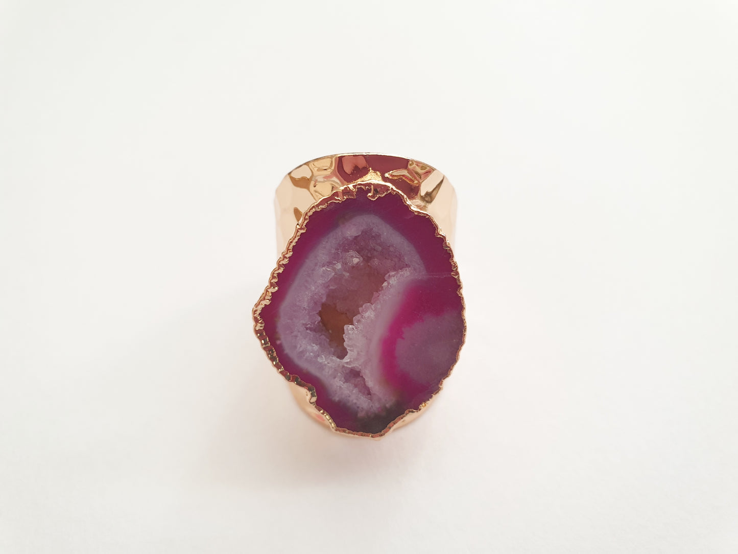 The Luxurious Pink Geode Ring