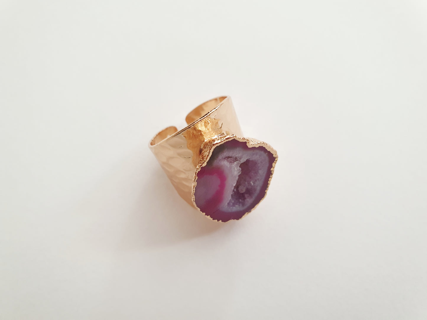 The Luxurious Pink Geode Ring