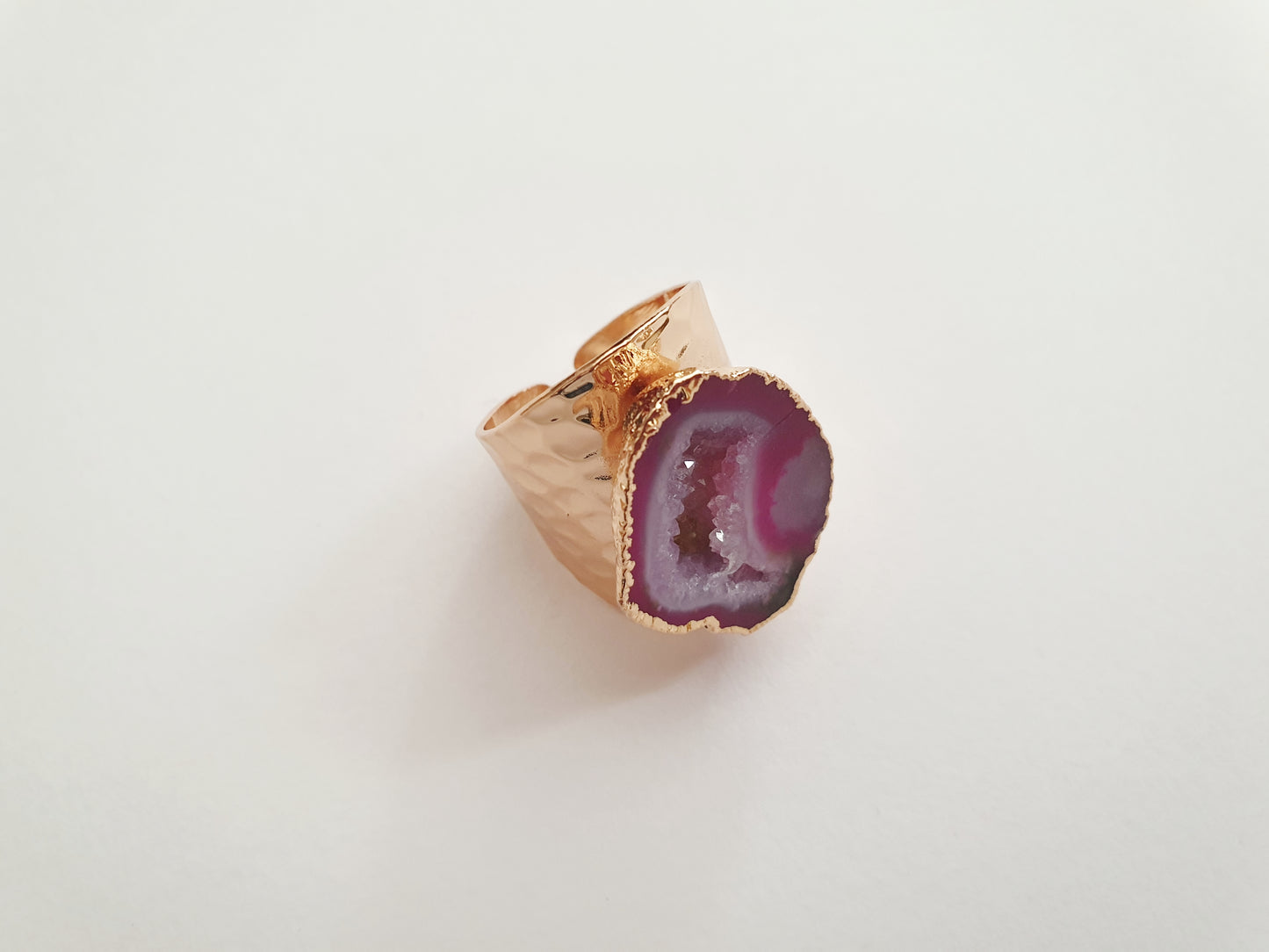 The Luxurious Pink Geode Ring