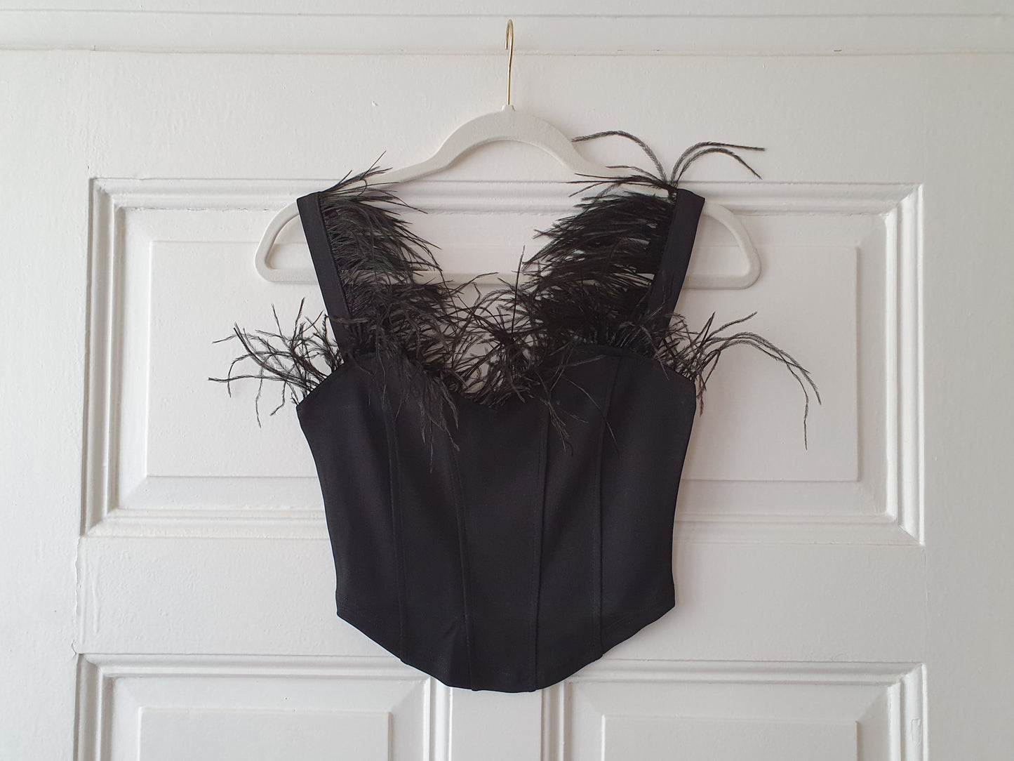 The Velvet Raven Feather Corset Top - Size XS