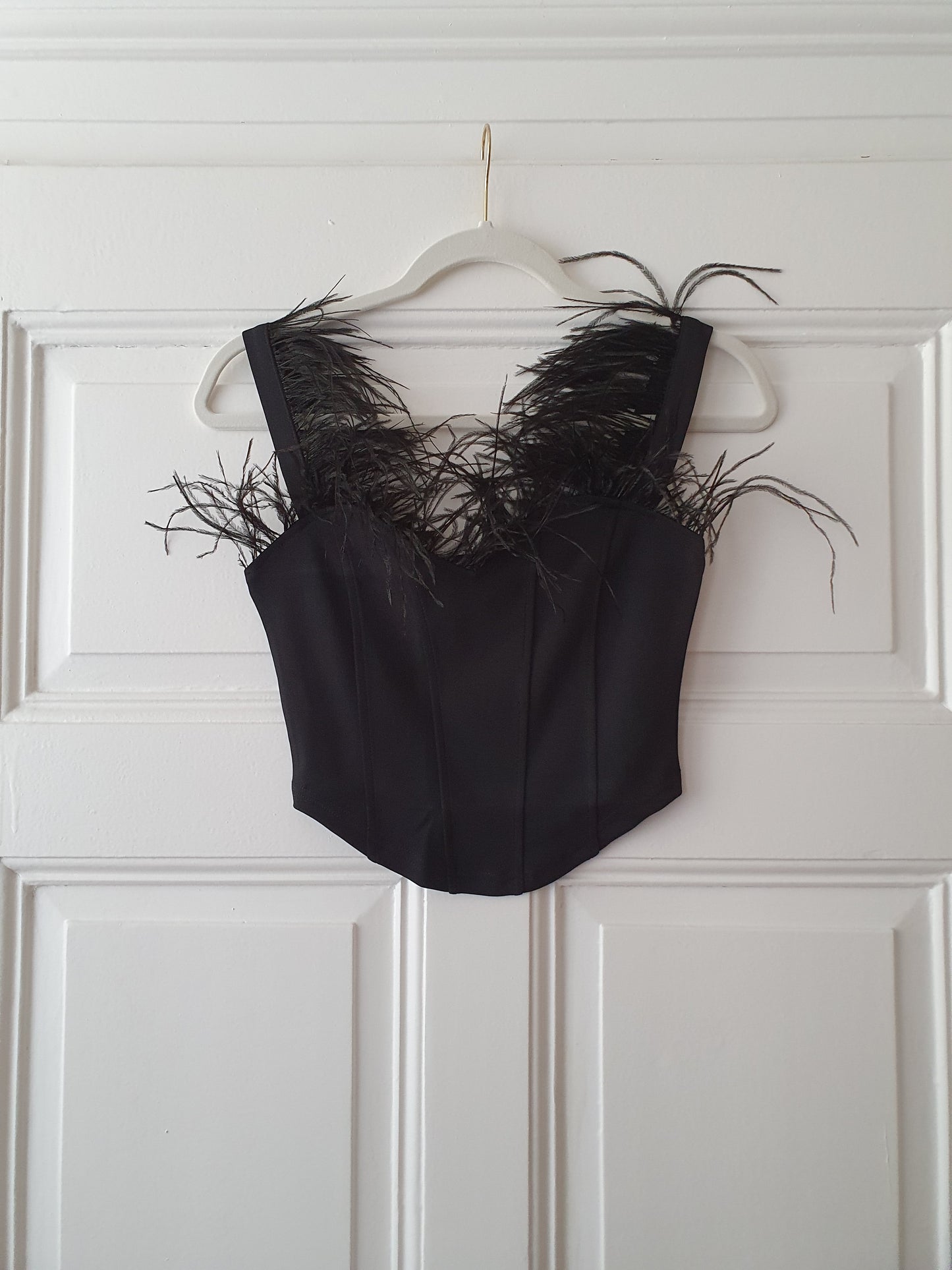 The Velvet Raven Feather Corset Top - Size XS