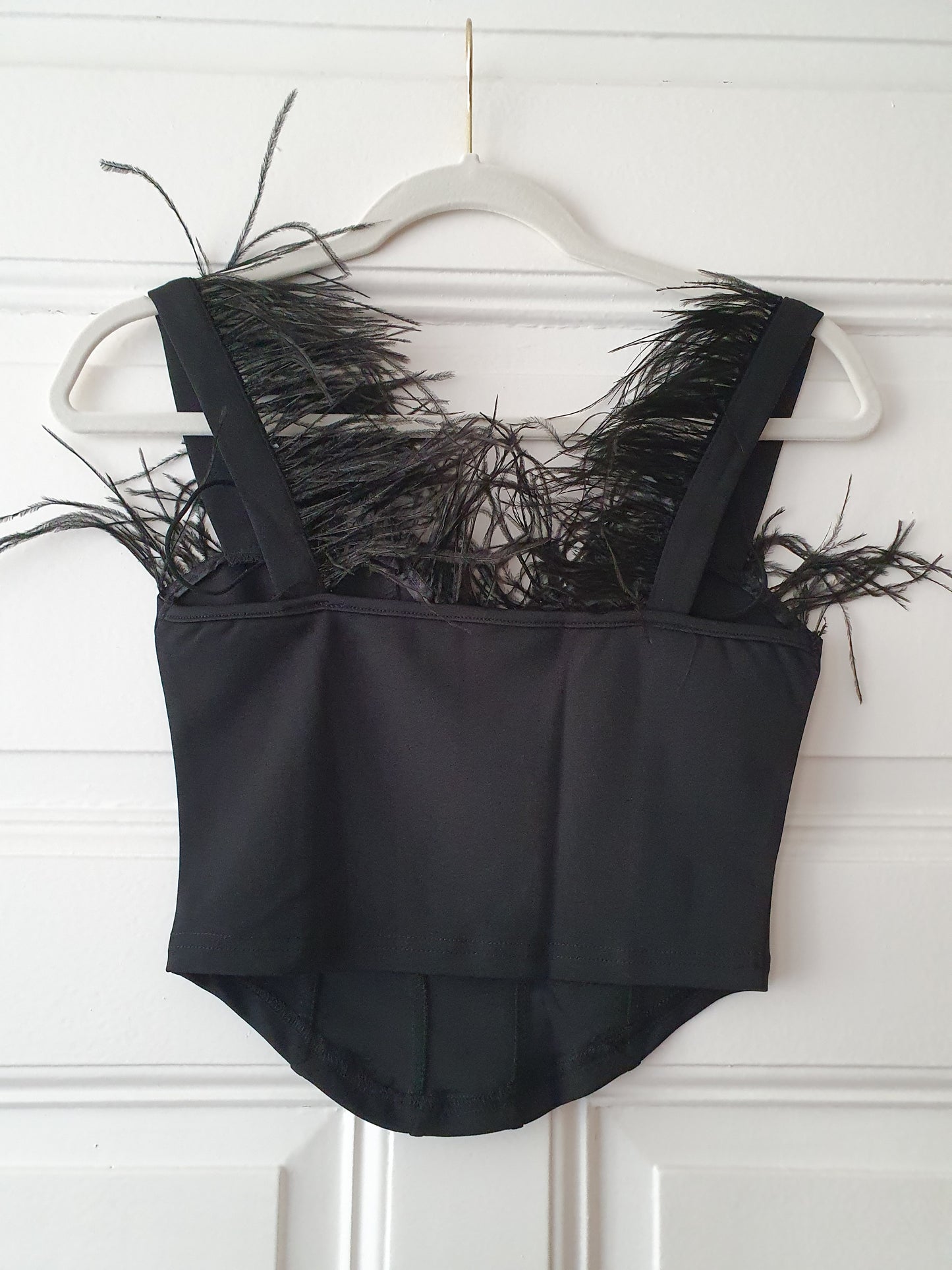 The Velvet Raven Feather Corset Top - Size XS