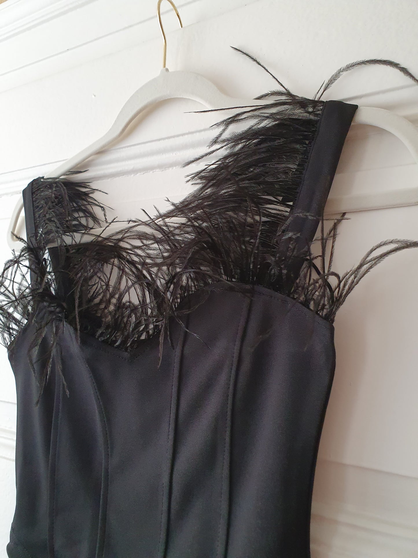 The Velvet Raven Feather Corset Top - Size XS