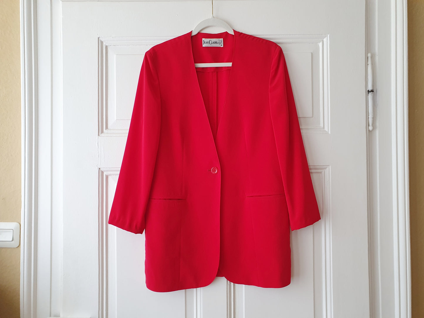 Authentic Vintage Red Jean Claire Long Blazer In Size S
