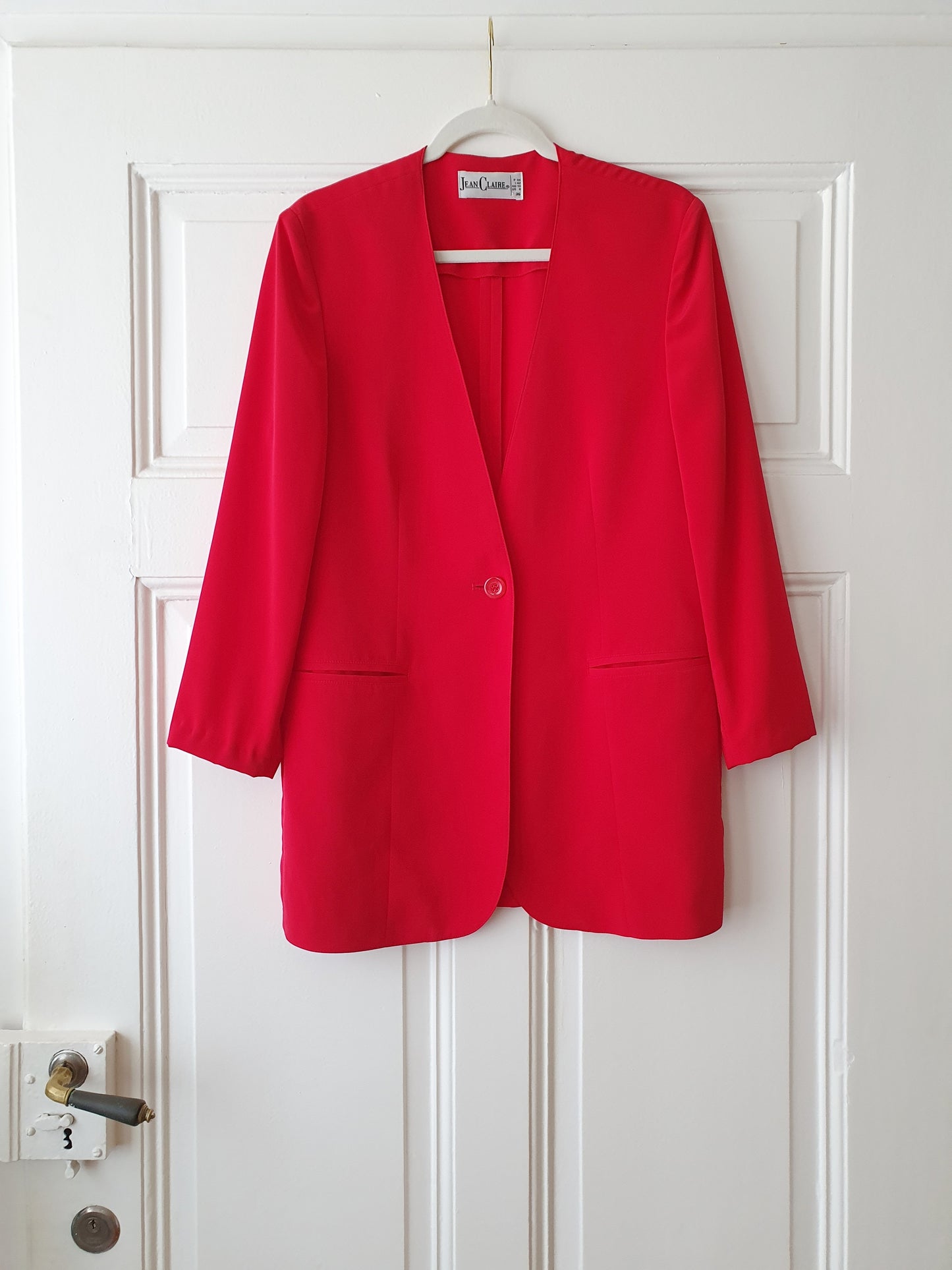 Authentic Vintage Red Jean Claire Long Blazer In Size S