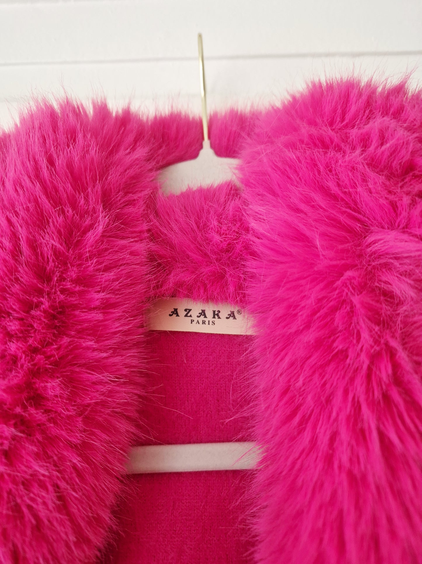 Authentic Vintage Pink Wool Coat with Fur Collar In Size S/M