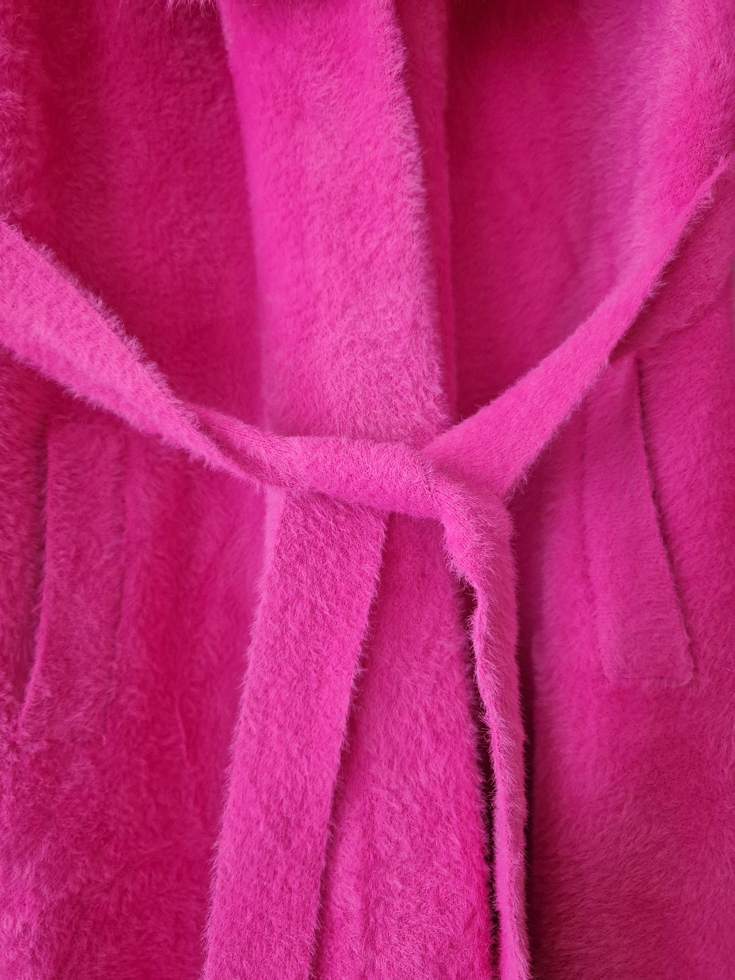 Authentic Vintage Pink Wool Coat with Fur Collar In Size S/M