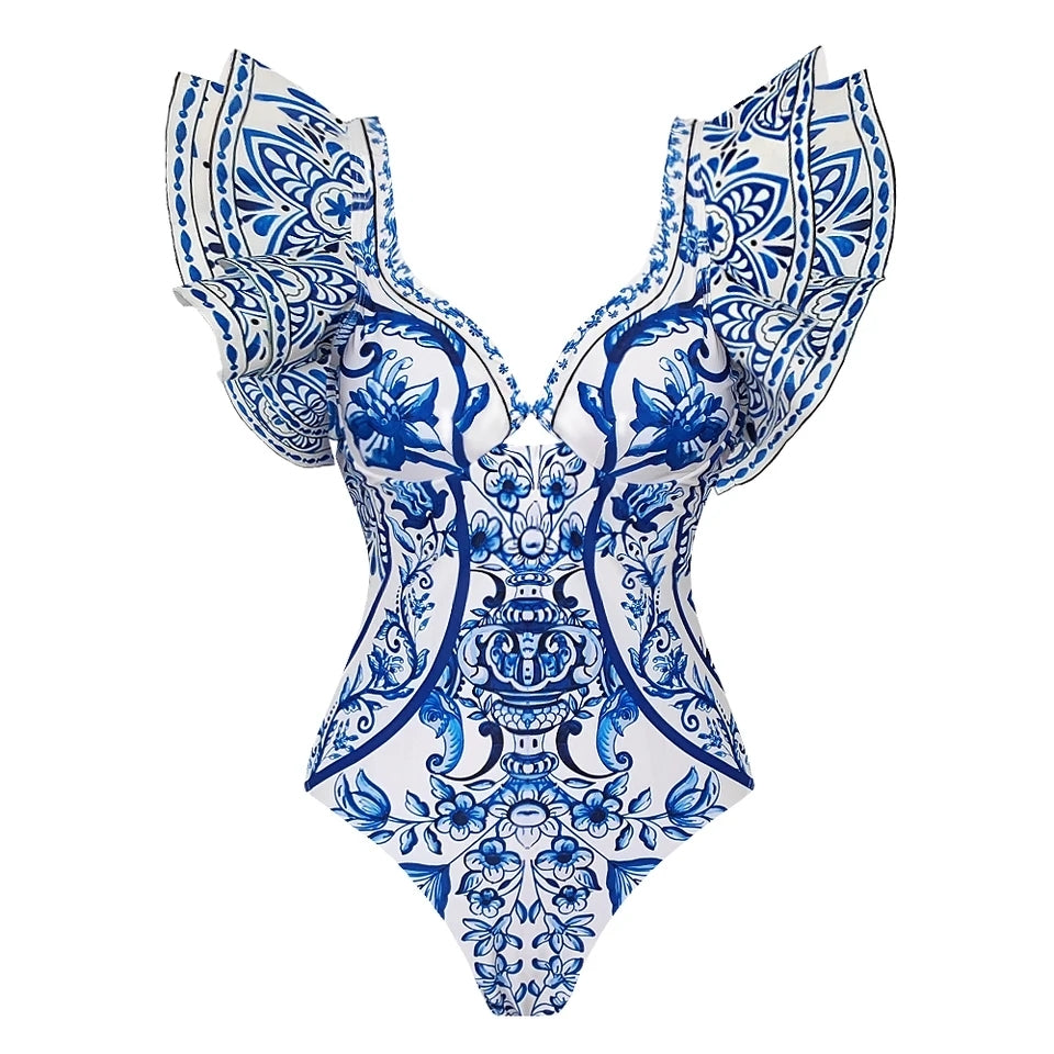 The Delft Blue Swimsuit Set
