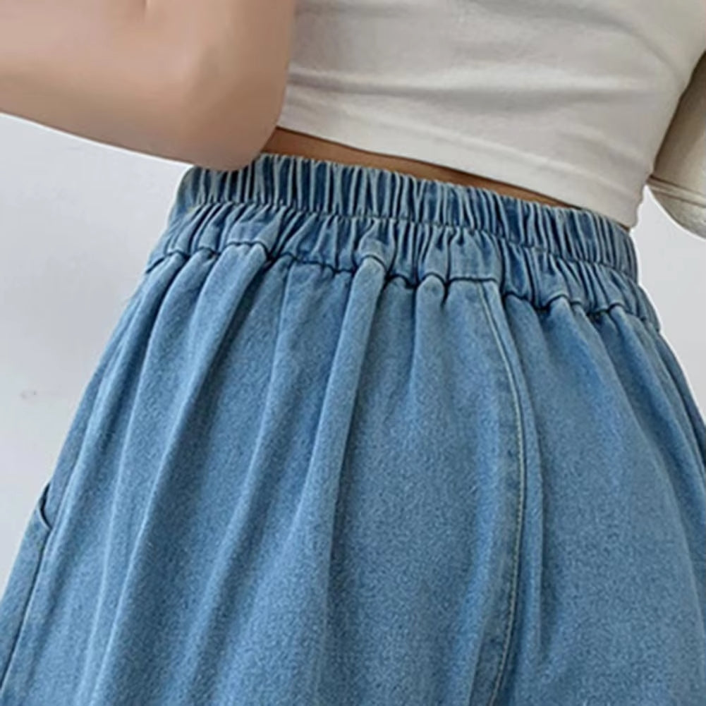 The Denim Skater Chic High-waist Skirt - Size XS