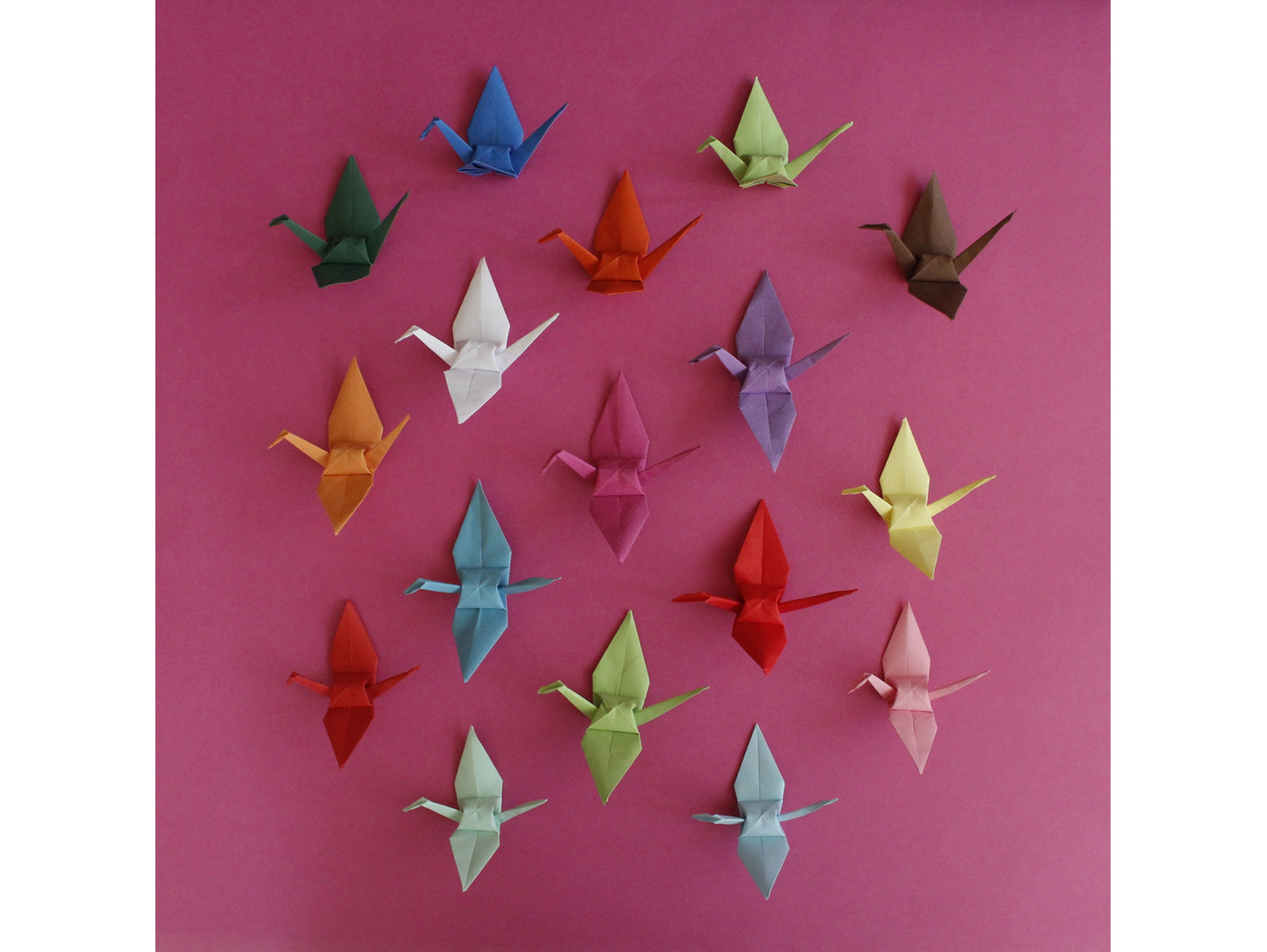 The Origami Cranes in Mixed Colors