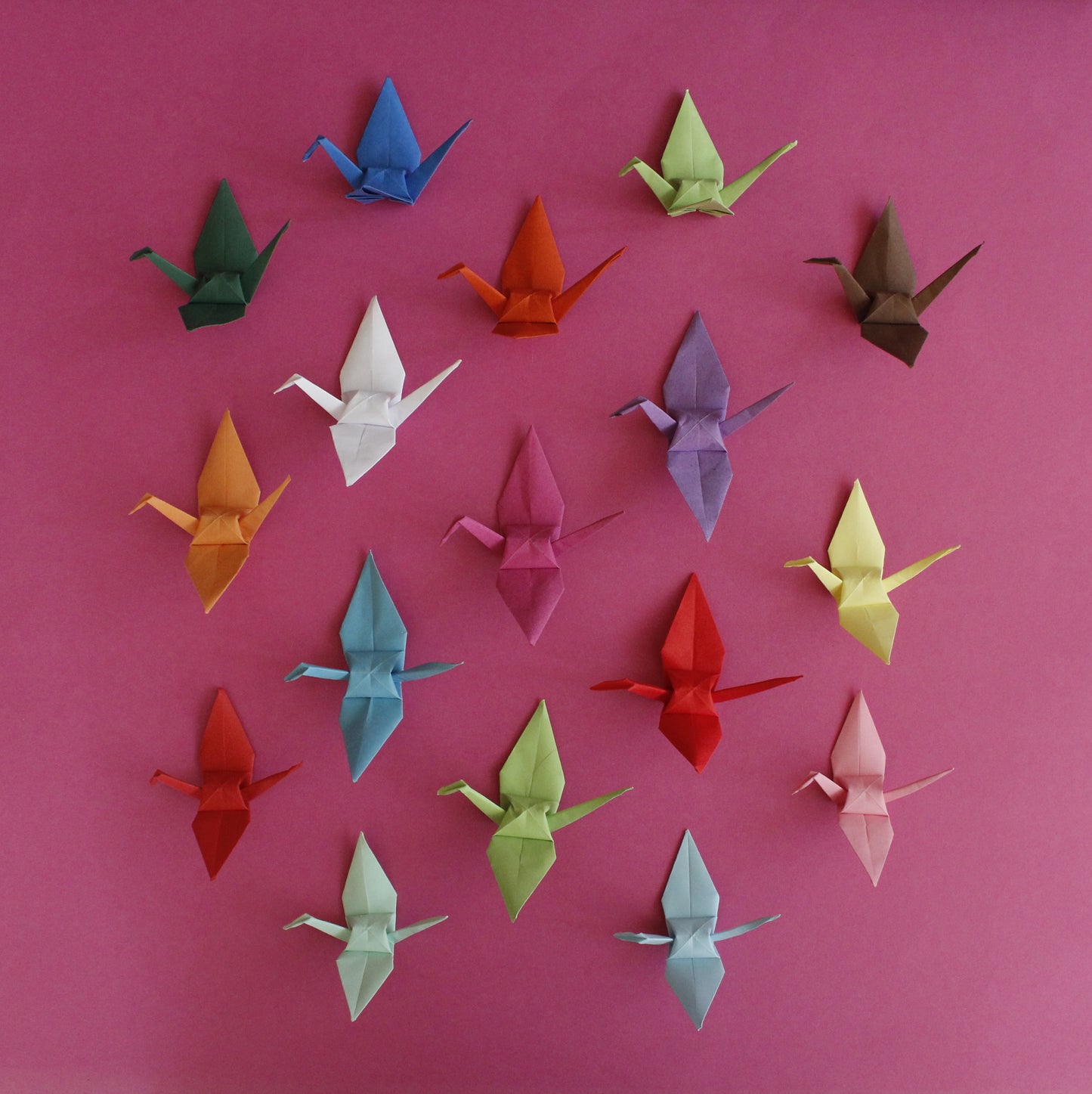 The Origami Cranes in Mixed Colors