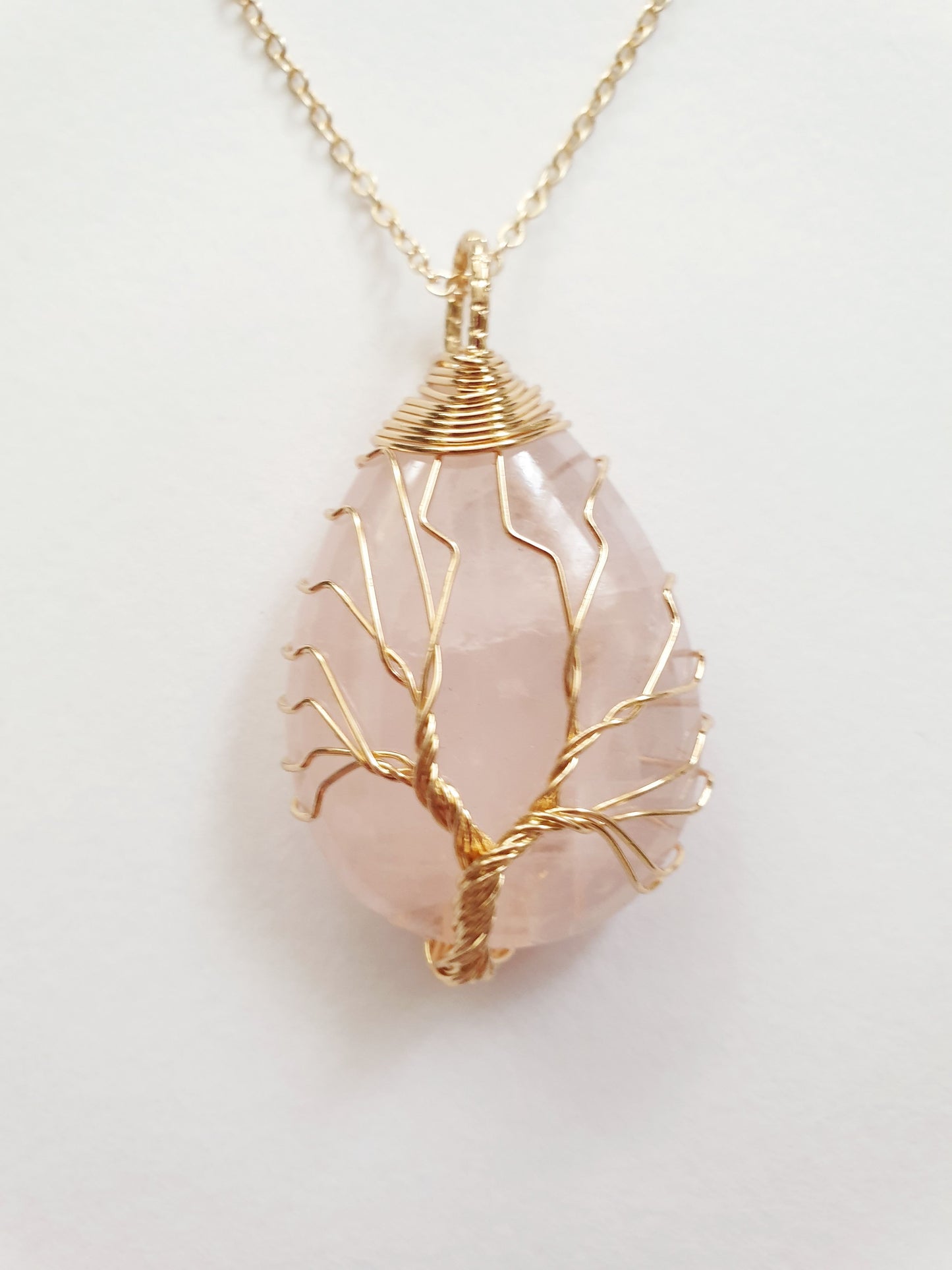 The Rose Quartz Tree Of Life Necklace