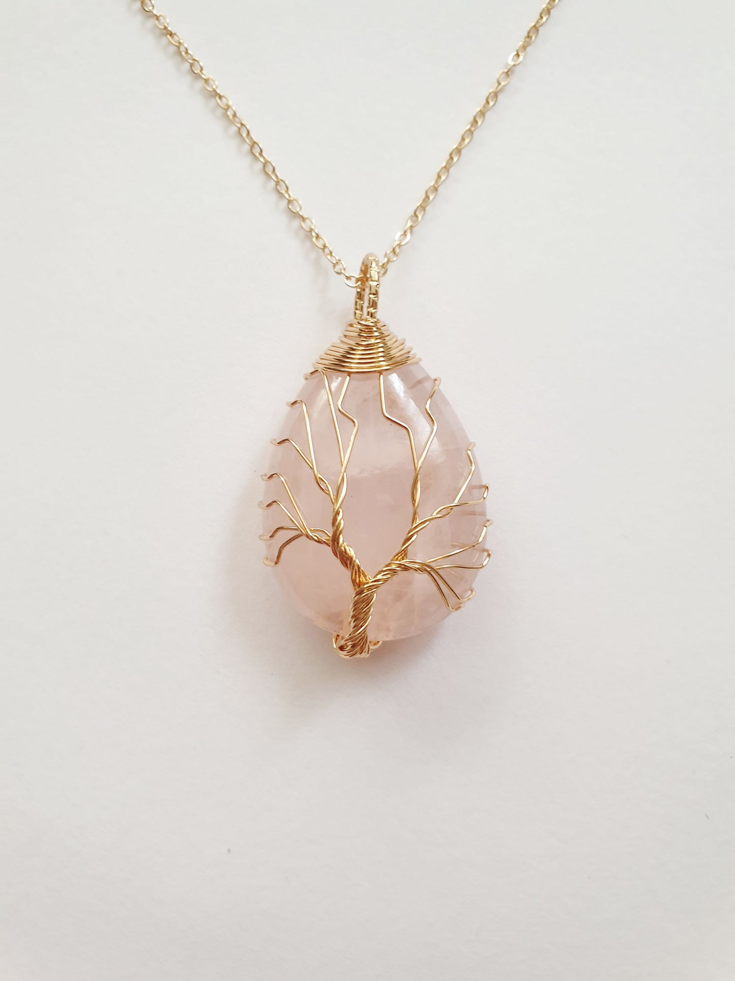 The Rose Quartz Tree Of Life Necklace