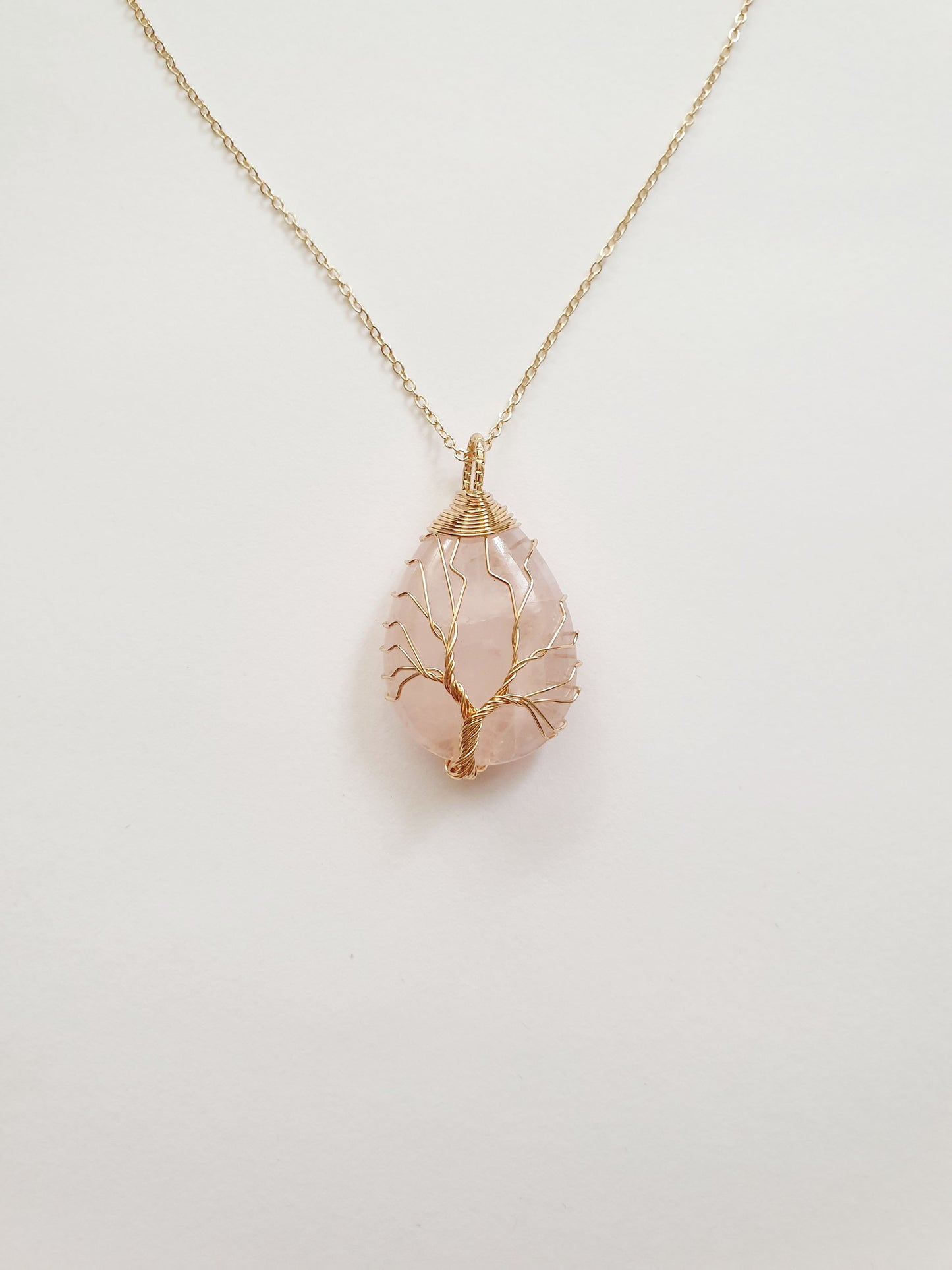 The Rose Quartz Tree Of Life Necklace