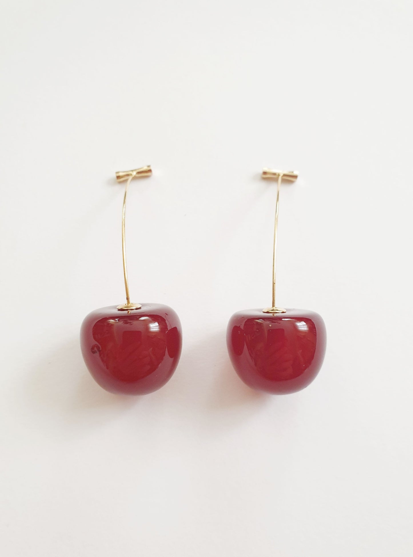 The Cherry Harvest Earrings - Burgundy Red