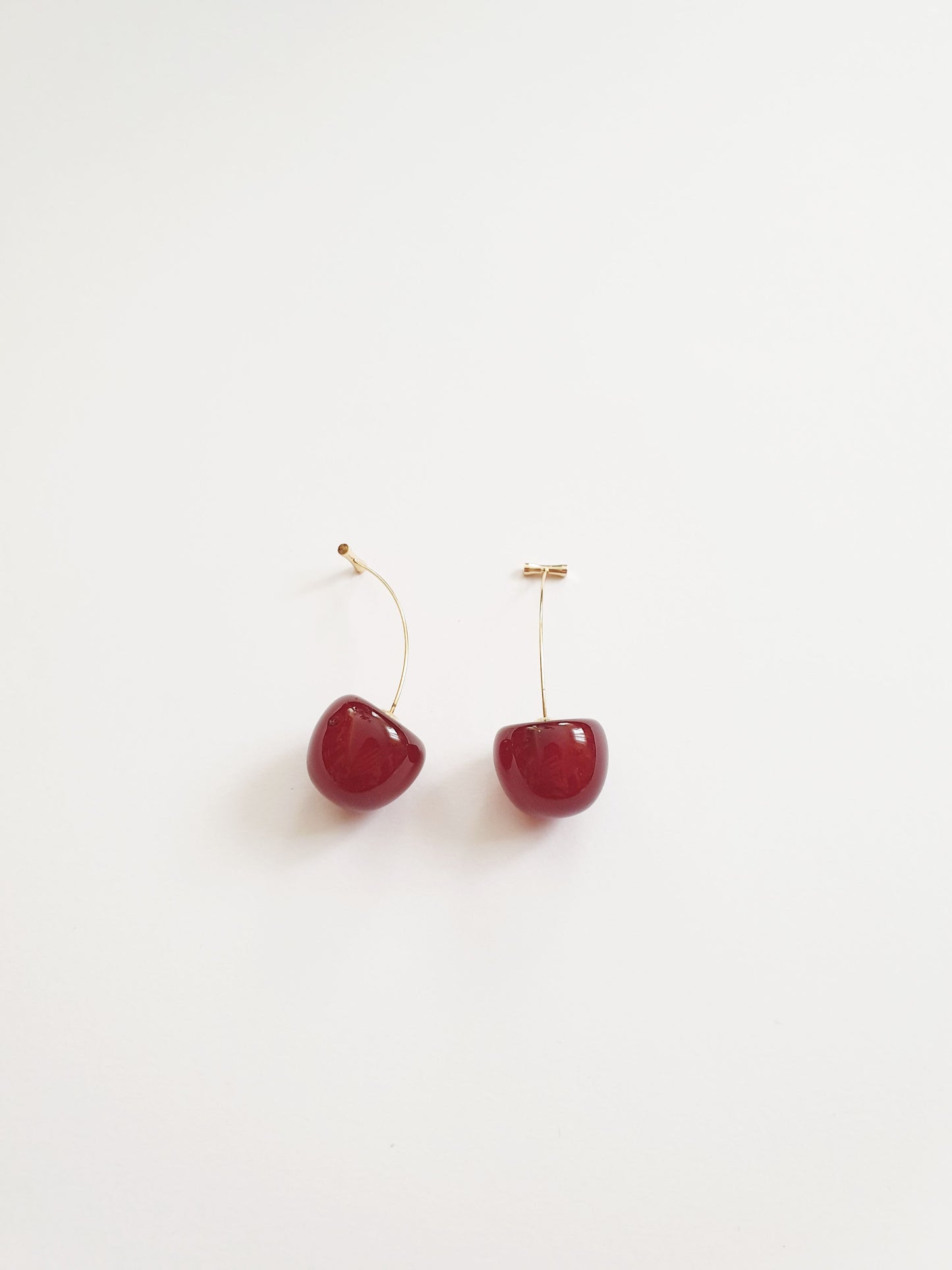 The Cherry Harvest Earrings - Burgundy Red