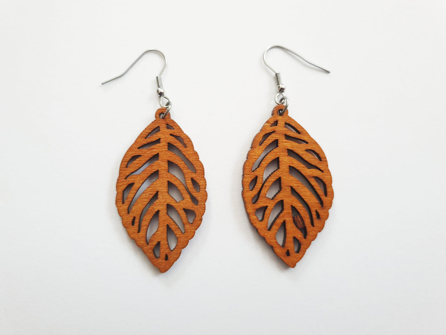 The Wooden Leaf Earrings