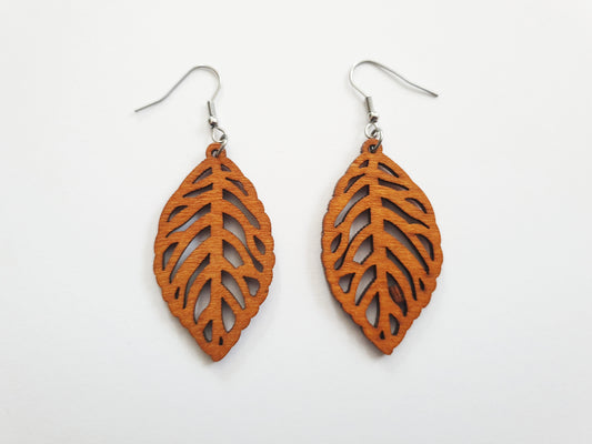 The Wooden Leaf Earrings