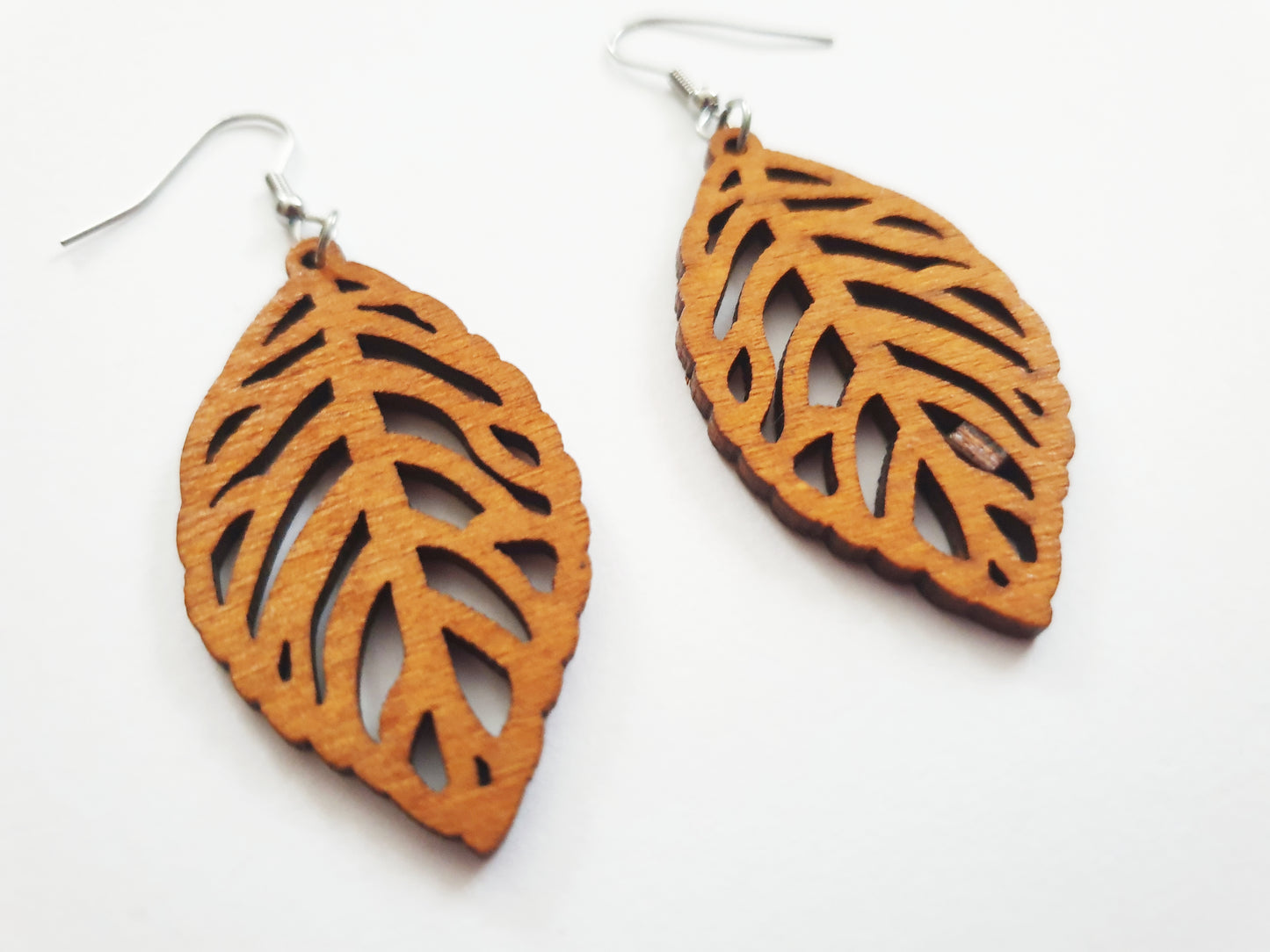 The Wooden Leaf Earrings