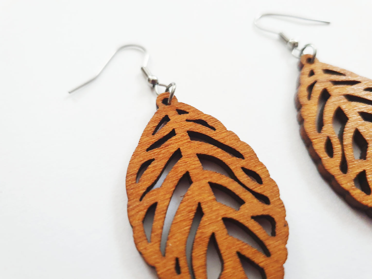 The Wooden Leaf Earrings