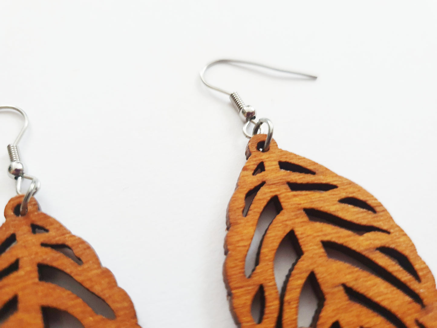 The Wooden Leaf Earrings