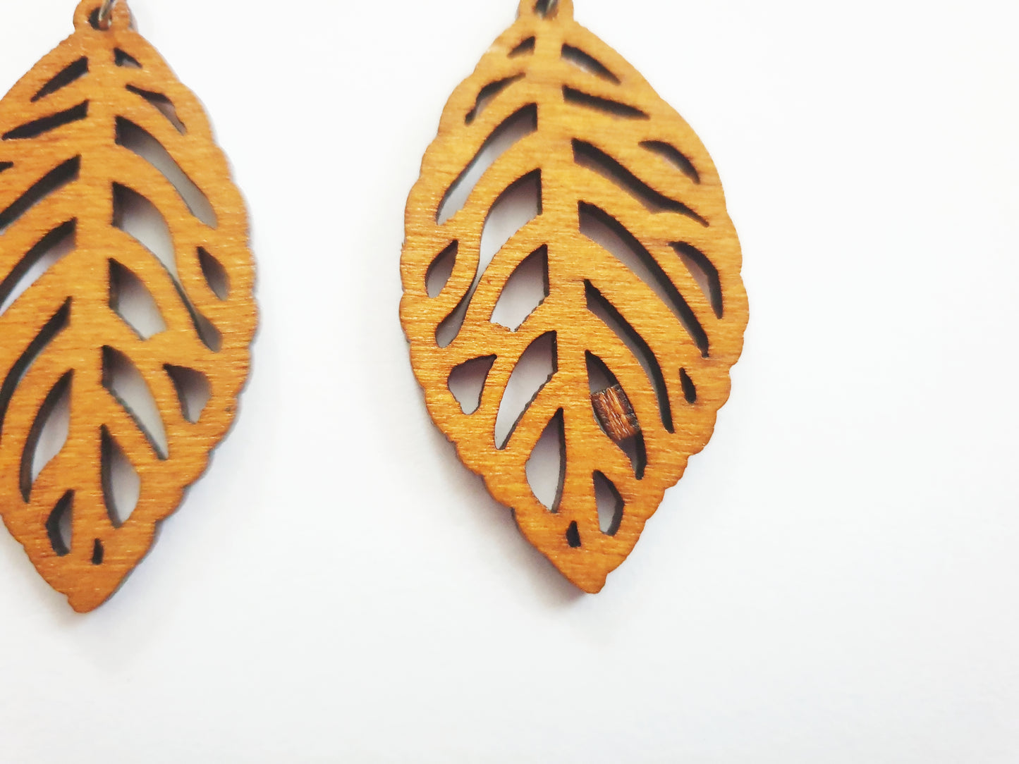 The Wooden Leaf Earrings