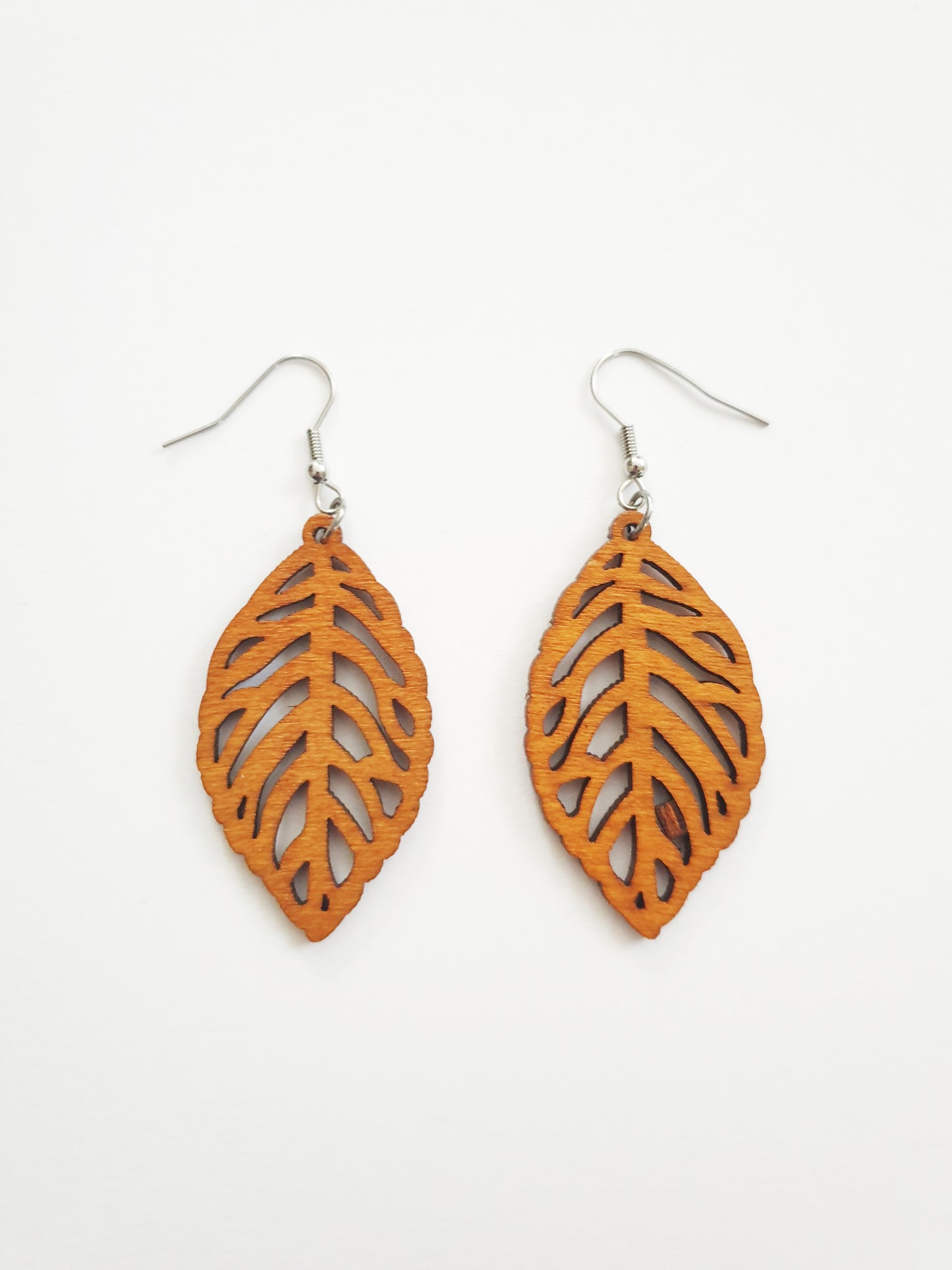 The Wooden Leaf Earrings